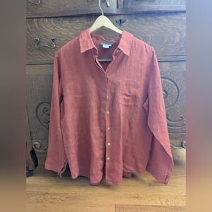 Isabella Bird Linen Button Shirt NWOT